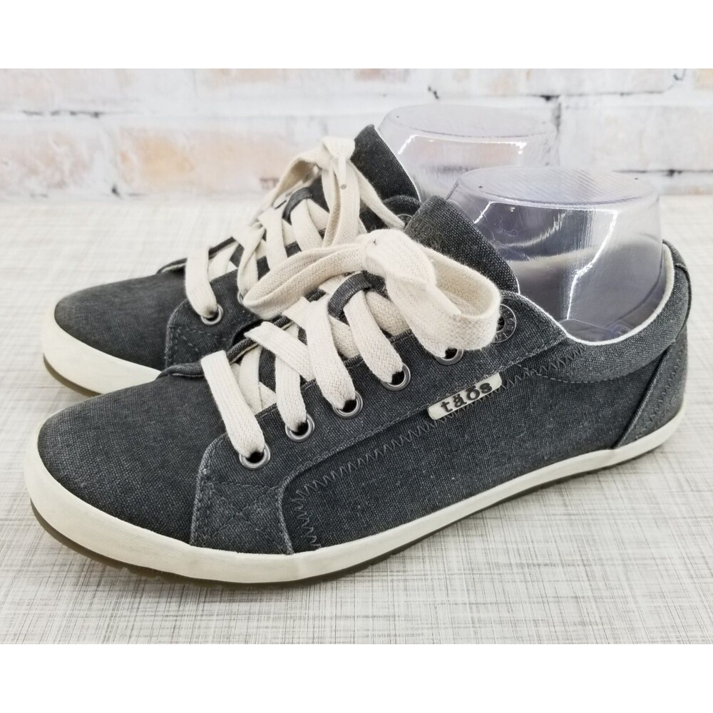 TAOS Star Womens Gray Canvas Lace Up Sneaker Size 7 STA-12844 Shoes - Picture 2 of 9